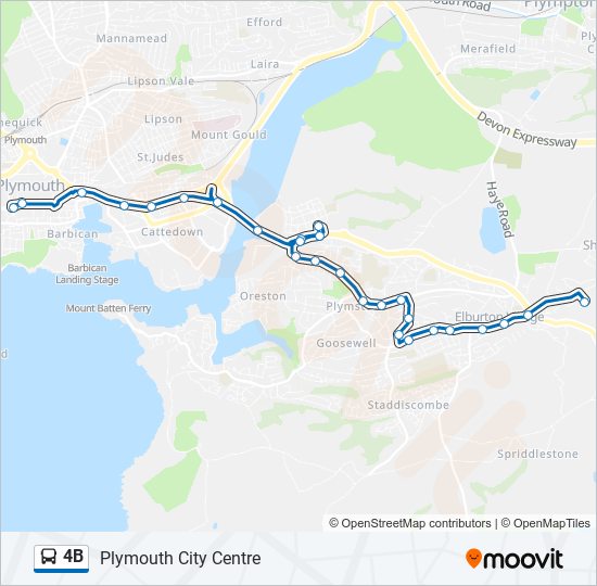 4B bus Line Map