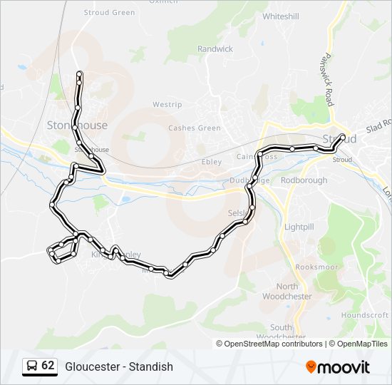 62 bus Line Map