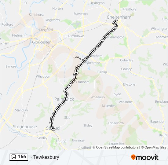 166 Bus Line Map