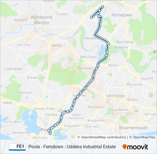 FE1 bus Line Map