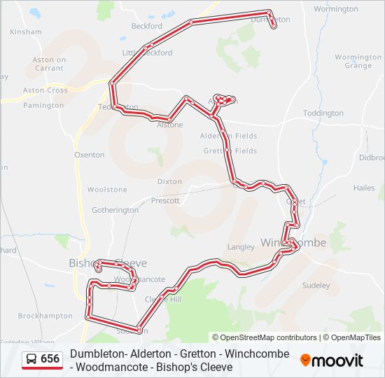 656 Route: Schedules, Stops & Maps - Dumbleton (updated)