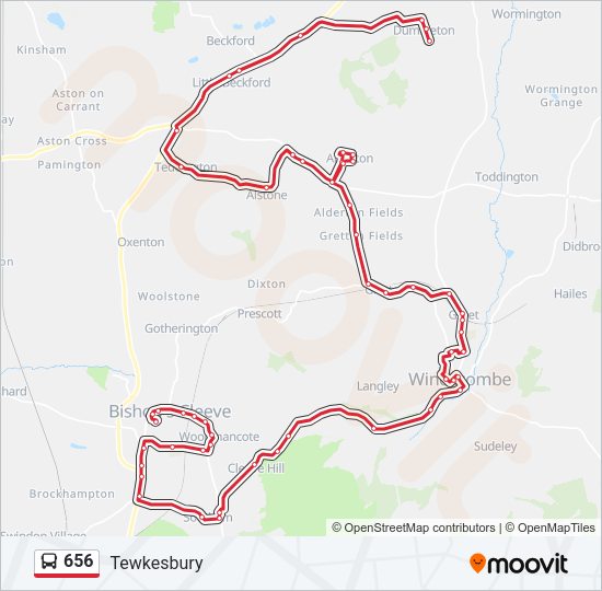 656 Bus Line Map