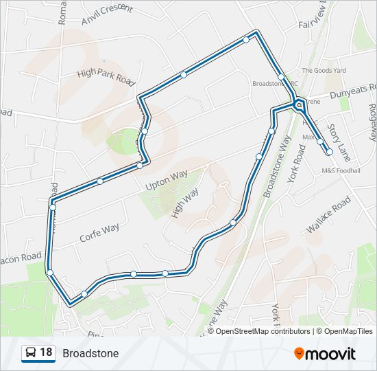 18 Bus Line Map