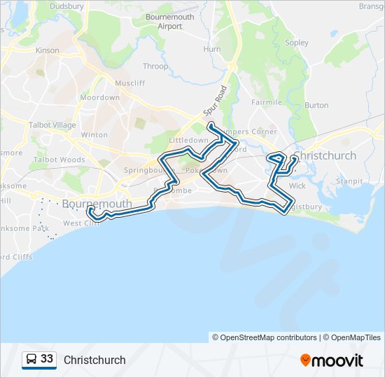 33 bus Line Map