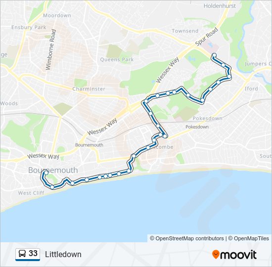 33 bus Line Map