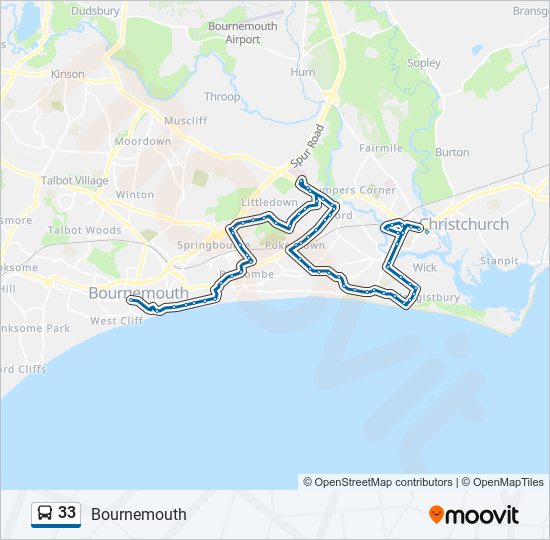 33 Route Schedules, Stops & Maps Bournemouth (Updated)