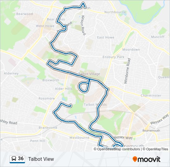 36 bus Line Map