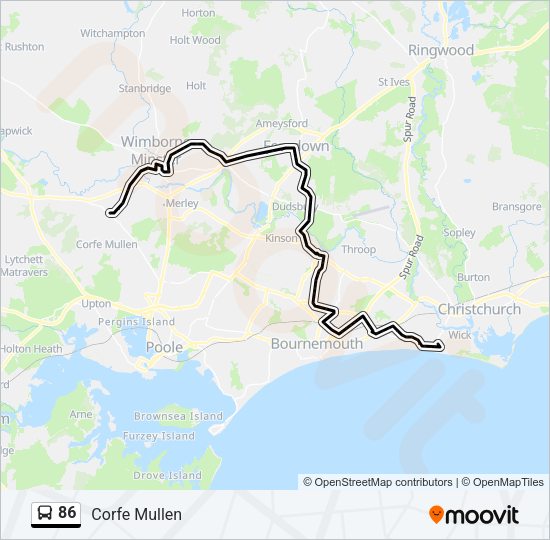 86 Bus Line Map