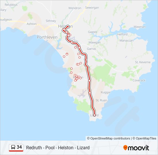 34 Route: Schedules, Stops & Maps - Helston (Updated)