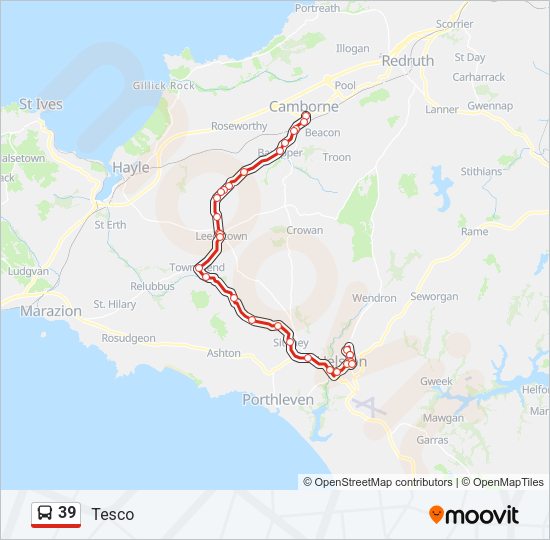 39 Bus Line Map