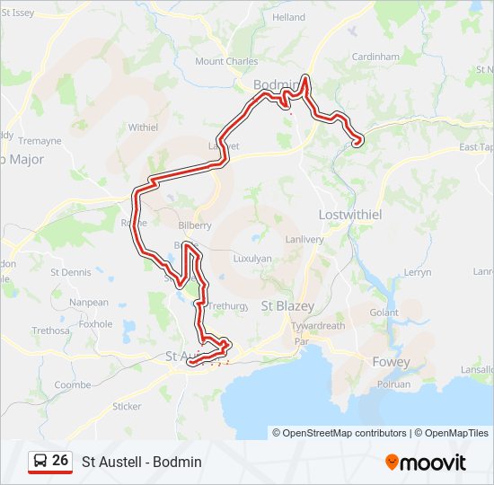 26 bus Line Map