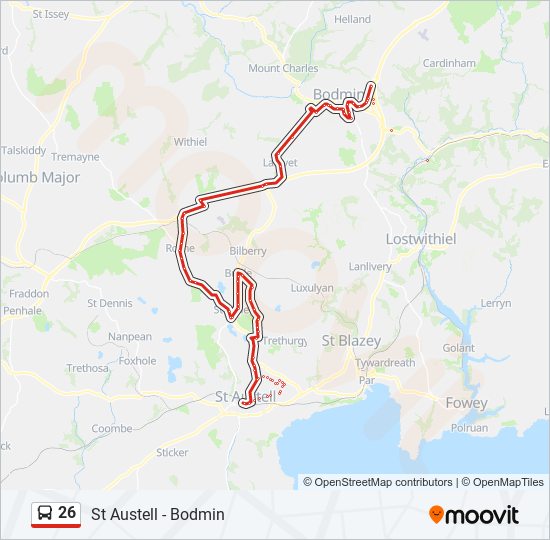 26 bus Line Map