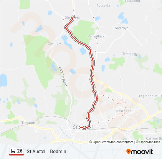 26 bus Line Map