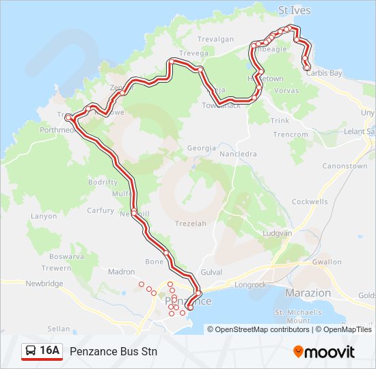 16A Bus Line Map