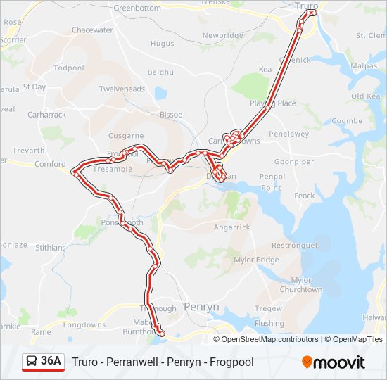 36A Bus Line Map