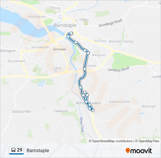 29 bus Line Map