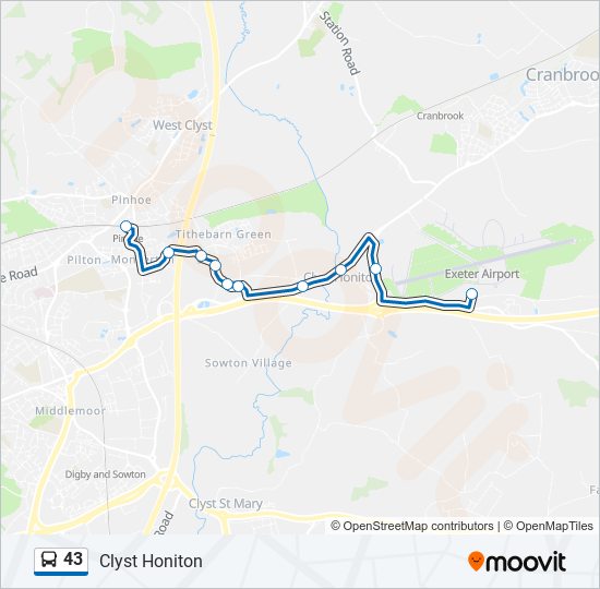 43 bus Line Map