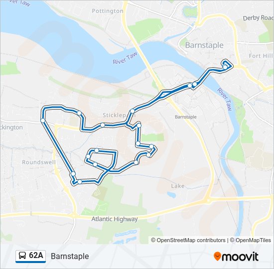 62A bus Line Map