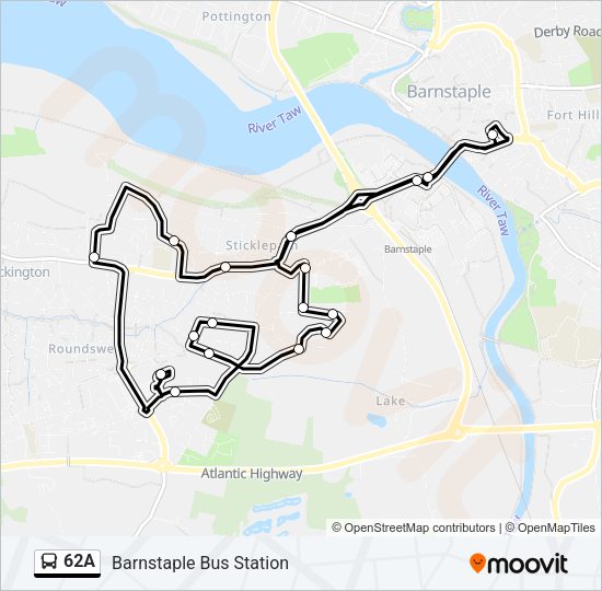 62A Bus Line Map