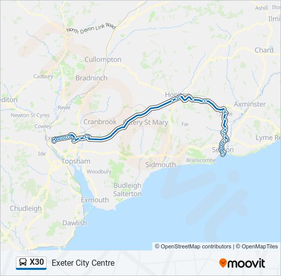 X30 bus Line Map