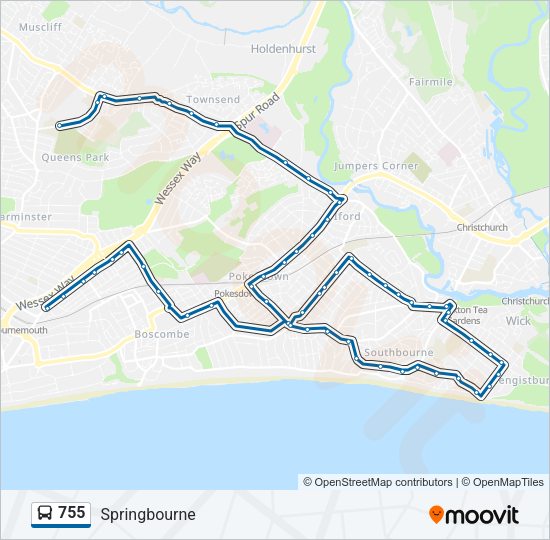 755 Bus Line Map