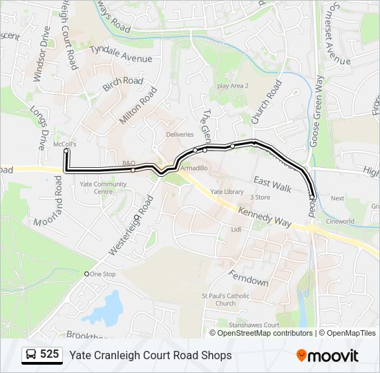 525 Bus Line Map