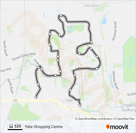 525 Bus Line Map
