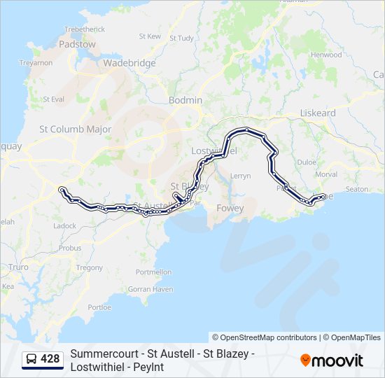 428 Bus Line Map