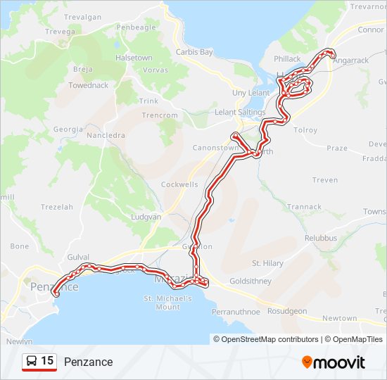 15 Bus Line Map