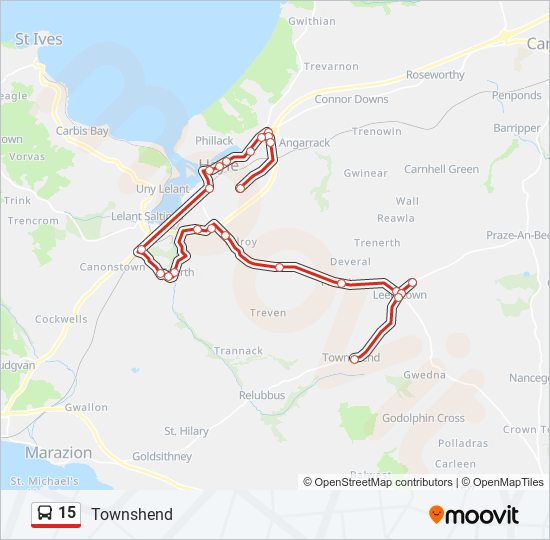 15 Bus Line Map