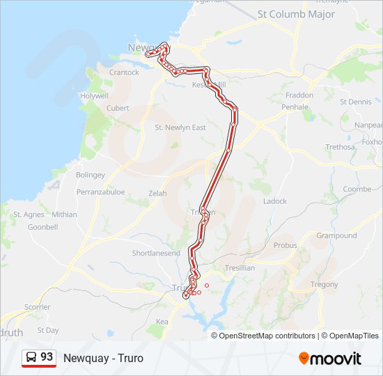 93 Route: Schedules, Stops & Maps - Truro (Updated)
