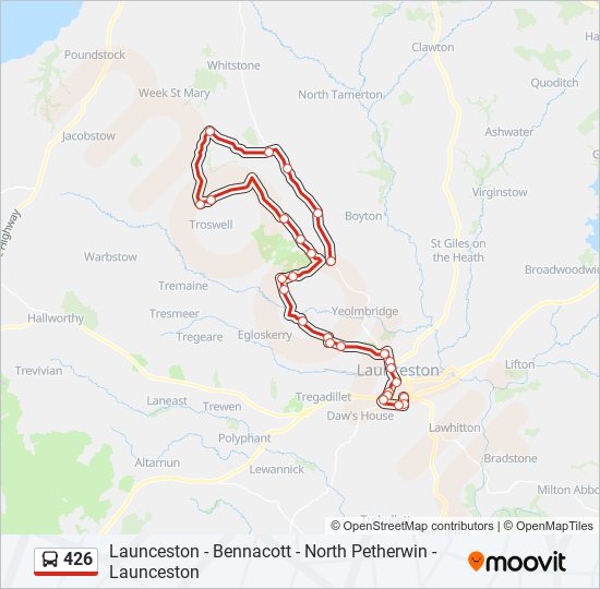 426 bus Line Map