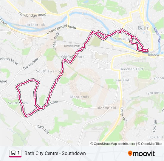 1 Route Schedules, Stops & Maps Bath City Centre (Updated)