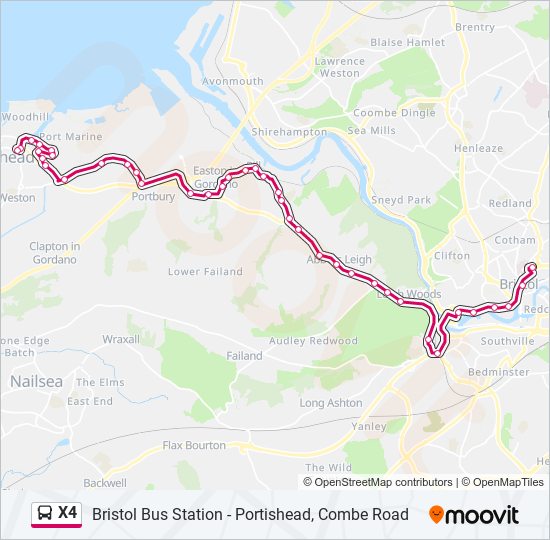 X4 Bus Line Map