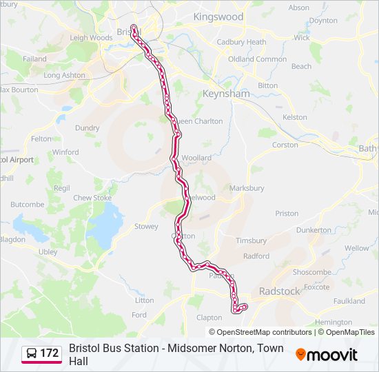 172 Route Schedules, Stops & Maps Midsomer Norton (Updated)