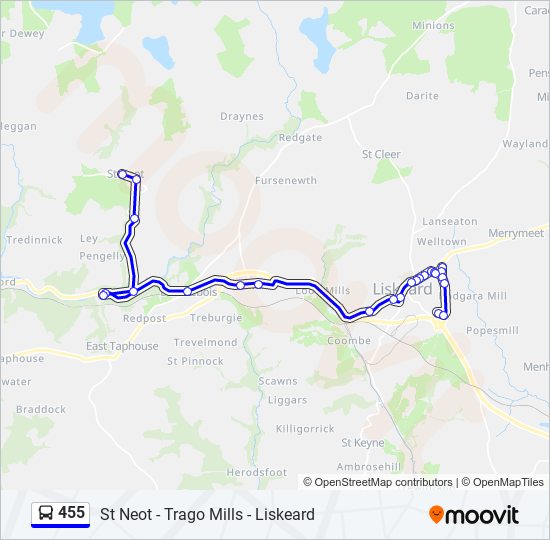 455 Route: Schedules, Stops & Maps - St Neot (Updated)