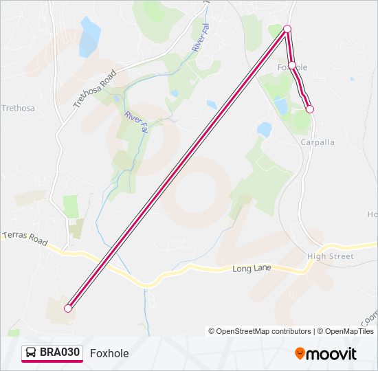 BRA030 bus Line Map