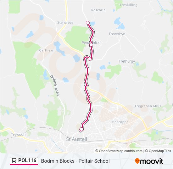 POL116 Bus Line Map