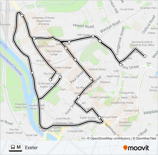M Bus Line Map