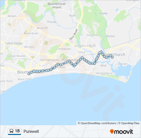 1B bus Line Map