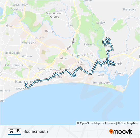 1B bus Line Map