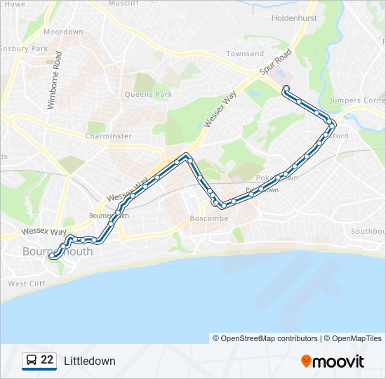 22 bus Line Map