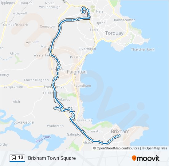 13 bus Line Map