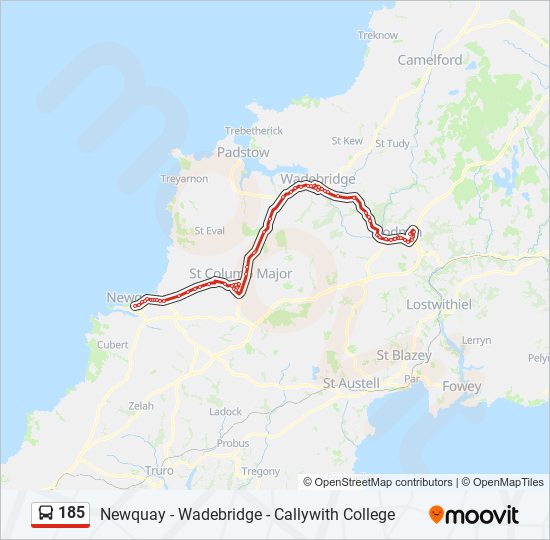 185 bus Line Map