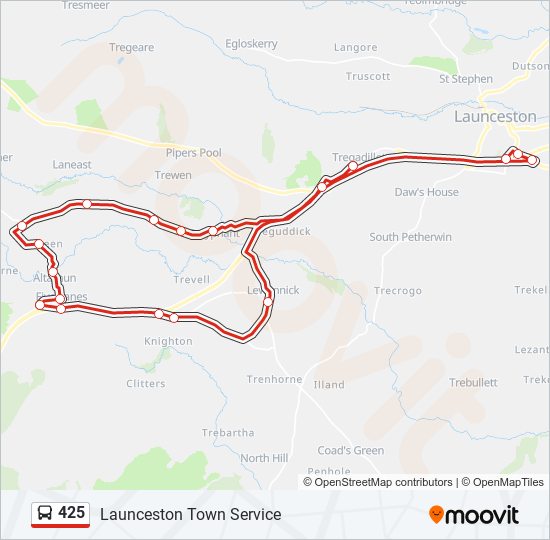 425 bus Line Map