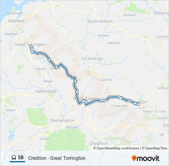 5B Bus Line Map