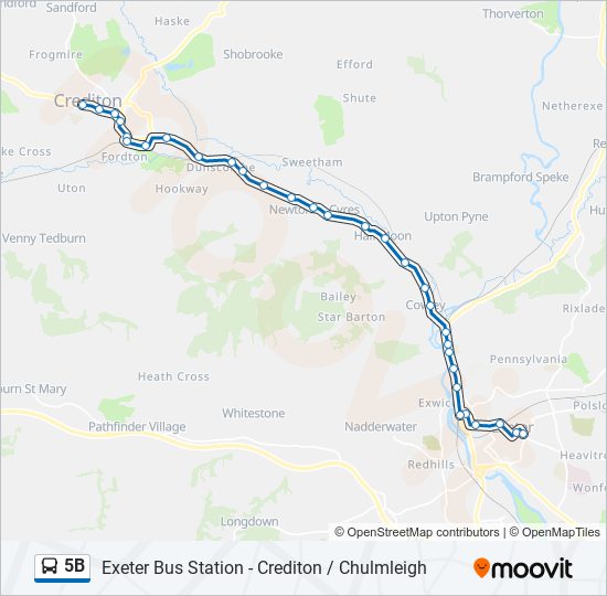 5B bus Line Map