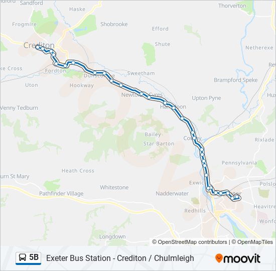 5b Route: Schedules, Stops & Maps - Crediton (Updated)