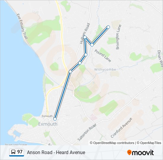 97 Route: Schedules, Stops & Maps - Exmouth (Updated)