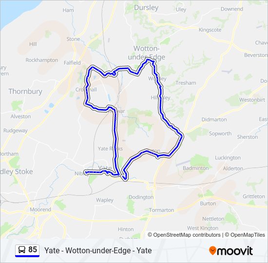 85 Bus Line Map